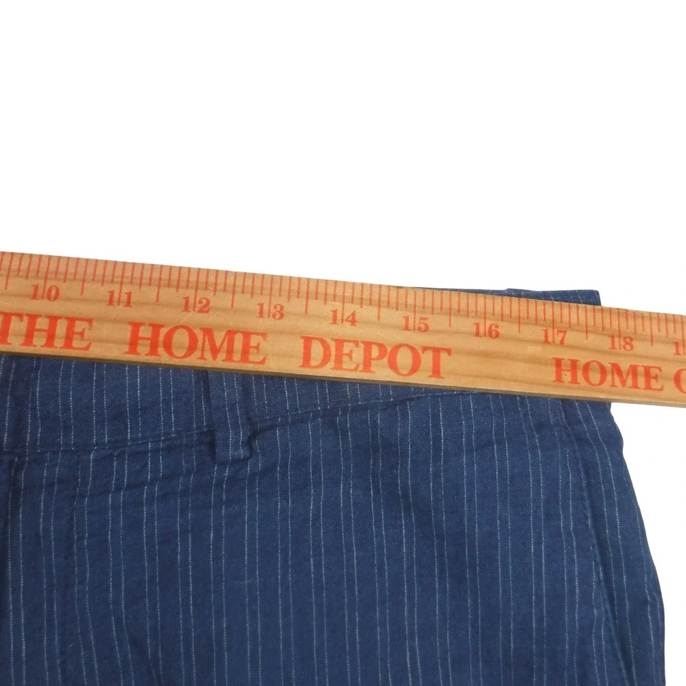 Banana Republic Mens Blue Pinstripe Linen Blend Shorts Size 33 Summer Preppy‎